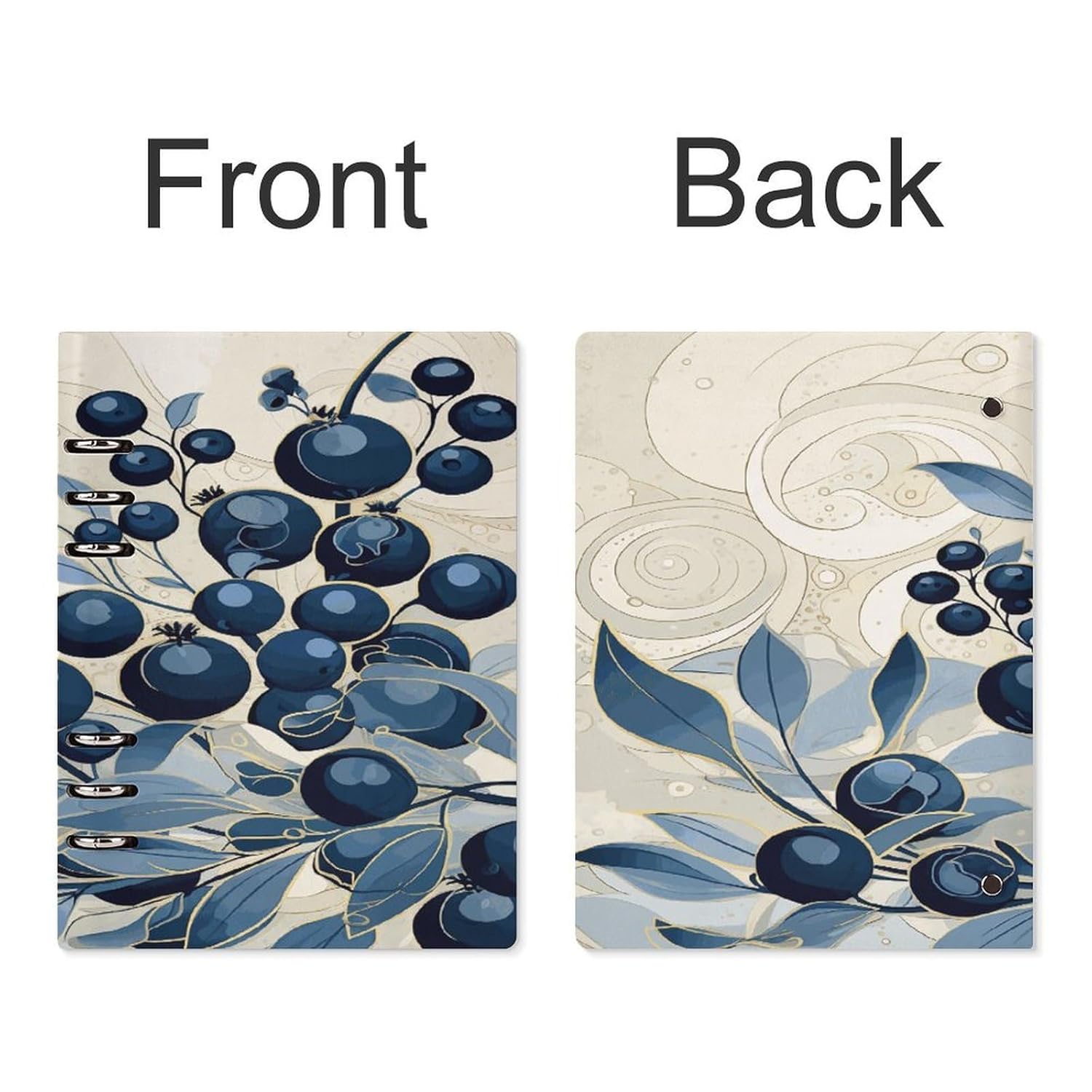 JTREHY Field of Blueberries Notebook A5 Binder Refillable Planner Notebook Loose Leaf Binder with 6 Ring Water Resistant Hardcover Note Book for Note Taking Teachers Women Men 13.7 X 9