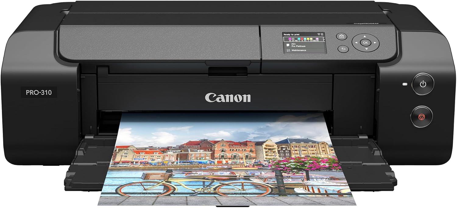Canon imagePROGRAF PRO-310 Professional 13" Wireless Inkjet Photo Printer, 3" Color LCD, 9 Color Pigment Ink, Black