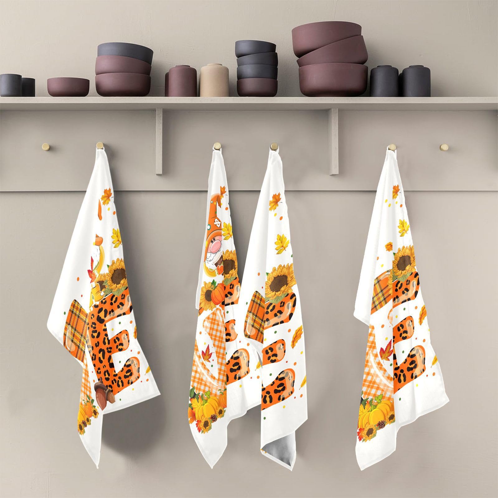 Giwawa Küchenhandtuch Mit Herbst-Zwerg-Motiv – 30x43 Cm, Saugstark, Mit Aufhänge-Öse, 2 Stück