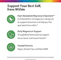 Vista 4 de Magnesium Glycinate 325 mg High Absorption, Chelated Form of Magnesium Supports Nerve, Bone, & Muscle Health Vegan, Non-GMO and Gluten Free