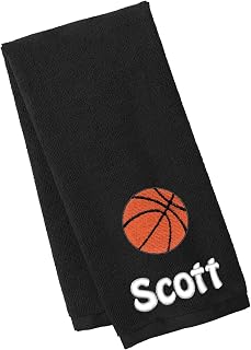 Personalized Basketball Towel, Workout, Gym, Small Lightweight Microfiber, Embroidered Name, Monogrammed Sports Gift