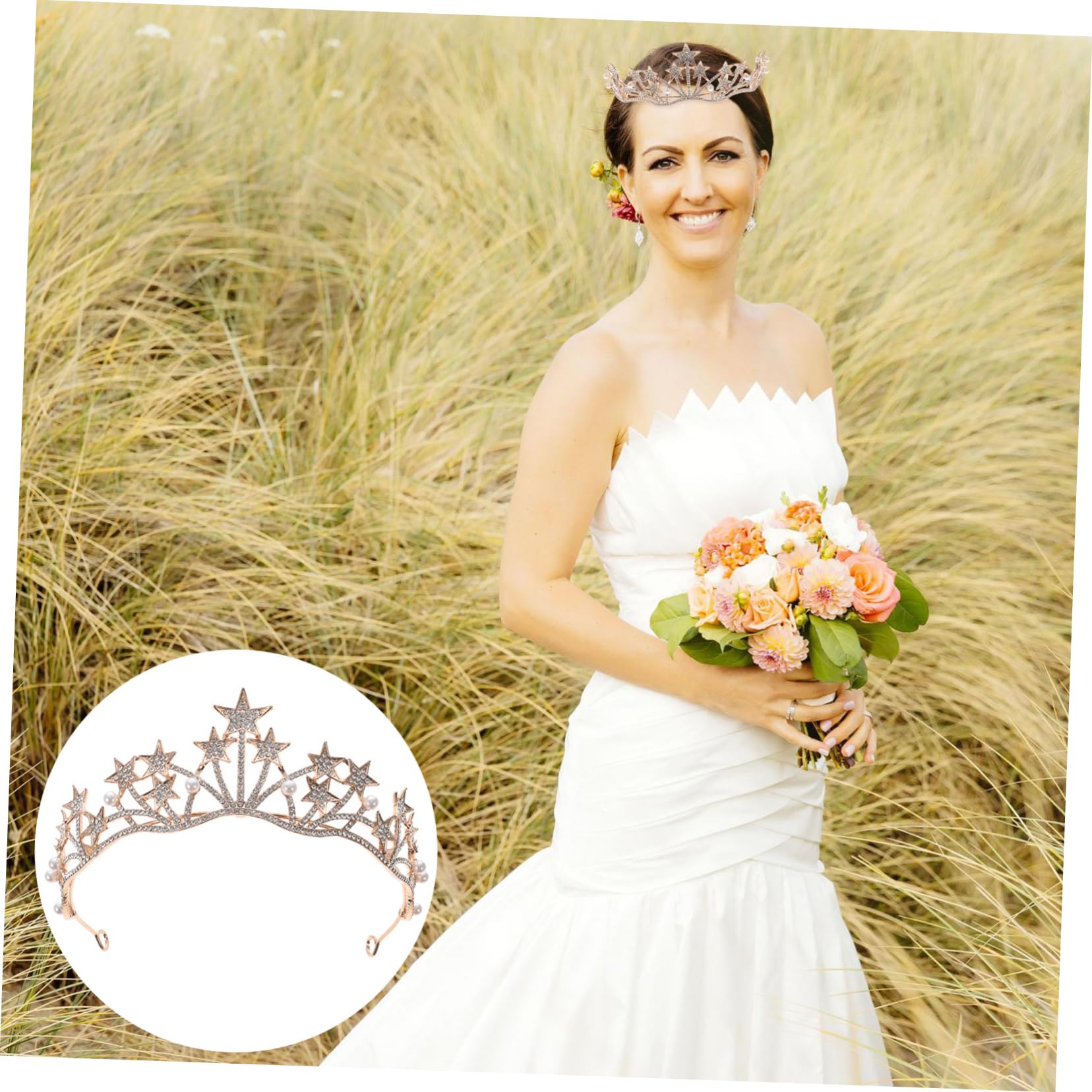 Amazon.com: Beaupretty Rhinestone Star Crown Headband 
