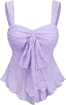 SOLY HUX Women's Cute Babydoll Tops Sleeveless Tie Front Lace