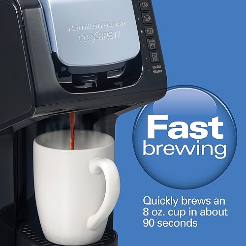 Miniatura 4 de Hamilton Beach Gen 4 FlexBrew - Cafetera caliente y helada de una sola porción con depósito extraíble, compatible con paquetes de cápsulas y