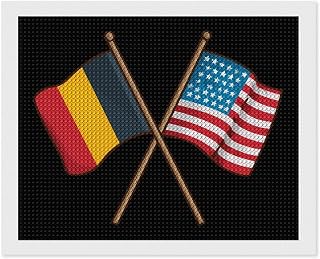 USA Belgian Flag Diamond Painting Kits for Adults Full Drill Diamond Art Home Wall Door