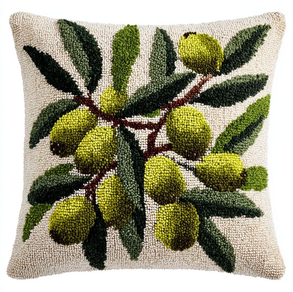 Wallustrioaw Olive Branch Latch Hook Cushion Kits For Adults,