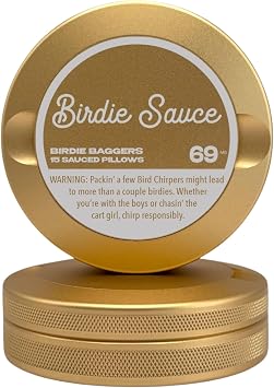 Birdie Sauce | Metal Container for Zyn, Premium Aluminum Can & Rugged Pouch Holder | Extra Capacity, Knurled Grip & Used Pouch Storage | EDC Champagne Gold