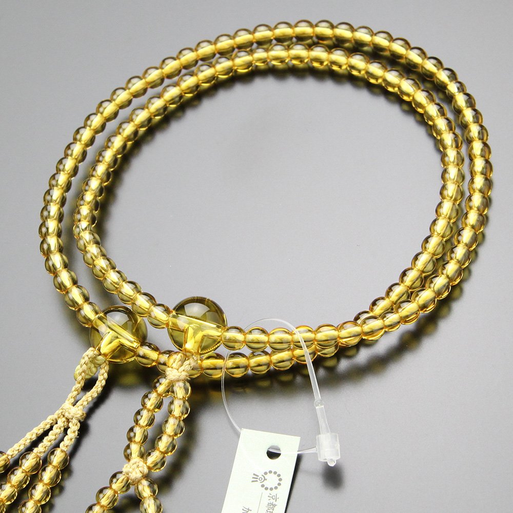 Amazon｜念珠ドットコム 日蓮宗 数珠 女性用 8寸 黄水晶 梵天房