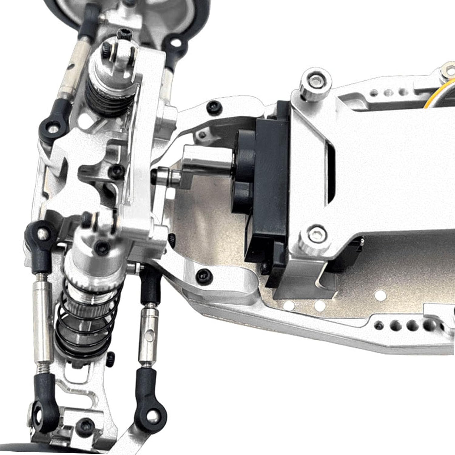 Metal Upgraded Chassis Frame 1/24 Scale Aluminum Alloy RC car Frame Suitable for LOSI 1/24 Micro-B and WLToys 1/24 244016 losi Micro b Upgrade (Silver)