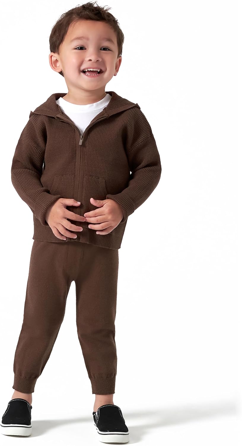 Modern Moments by Gerber Baby and Toddler Hooded Sweater Knit Jacket & Jogger - Image 5