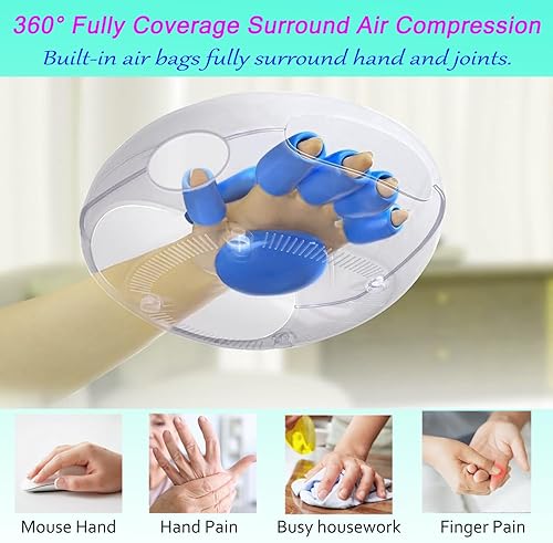 Miniatura 2 de Masajeador de manos portátil con calor y compresión para artritis y dolor de palma, masaje de manos con amasamiento de palma, 3 modos y 3 niveles de