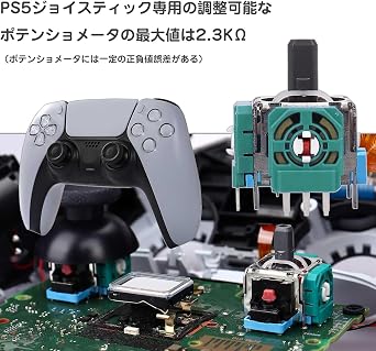 PS5 コントローラー修理 26 in 1 モジュール修理部品 センサー アナログスティック ジョイスティック サムスティック DIY