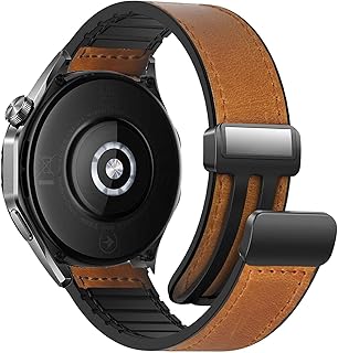 Newentor 22mm Leather Watch Strap Compatible with Huawei GT4 46mm/GT3 46mm/GT3 Pro/Watch 3/GT2e/GT2 pro/GT2 42mm 46mm Replacement Strap Compatible with Samsung Galaxy Watch 3 45mm/Gear S3