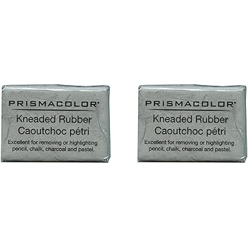 2 X PRISMACOLOR DESIGN Eraser, 1224 Kneaded Rubber Eraser Large, Grey (70531)