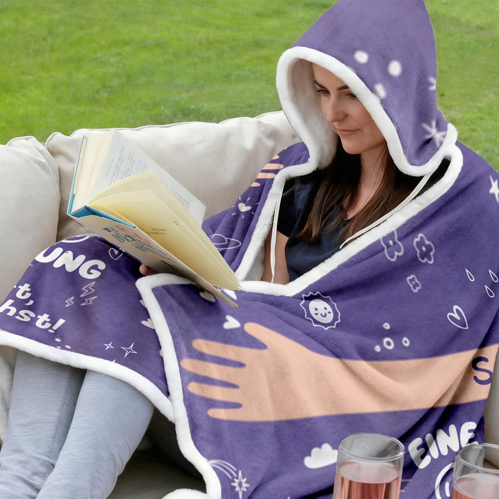 Geschenk für Frauen, Umarmung Decke mit ärmeln Geburtstagsgeschenk für Frauen, Beste Freundin Geschenke, Geschenk für Beste Freundin Schwester Mama Oma zum Weihnachten Geburtstag