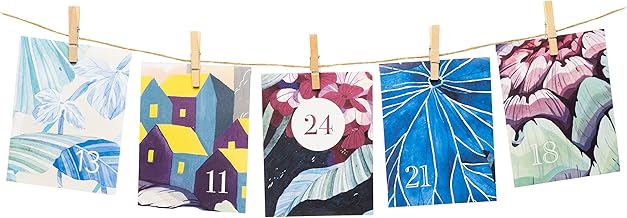 Calendrier de l'Avent « Do it-yourself » – À remplir soi-même (édition limitée 2022) – 24 sachets en papier avec ficelle, pinces et clous à suspendre