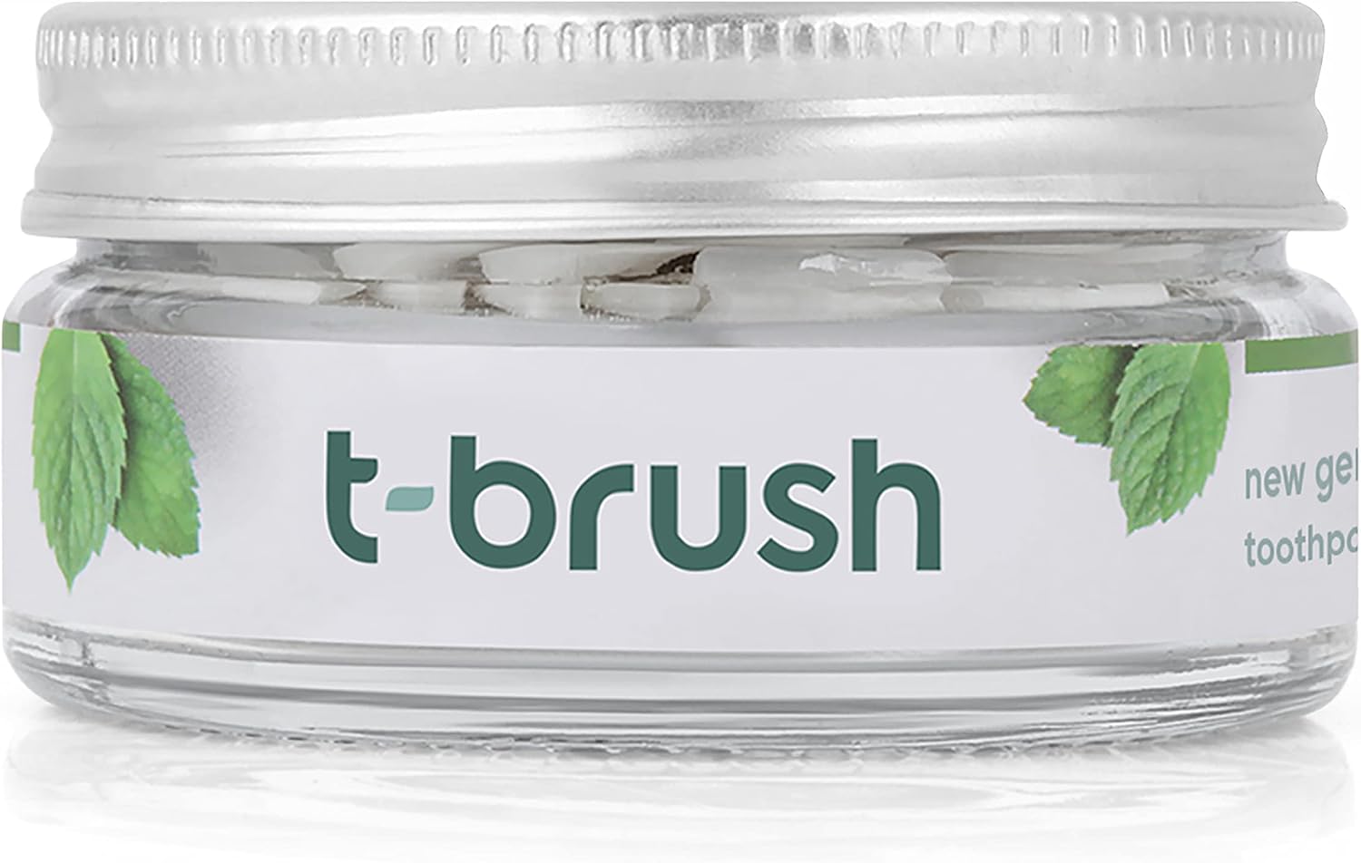T-brush Toothpaste Tablets Natural Ingredients, Travel Toothpaste Tablets SLS Free, Gluten Free, Cruelty Free, Eco Friendly Packaging, Vegan - Sepearmint Fluoride Free 90 Tablets