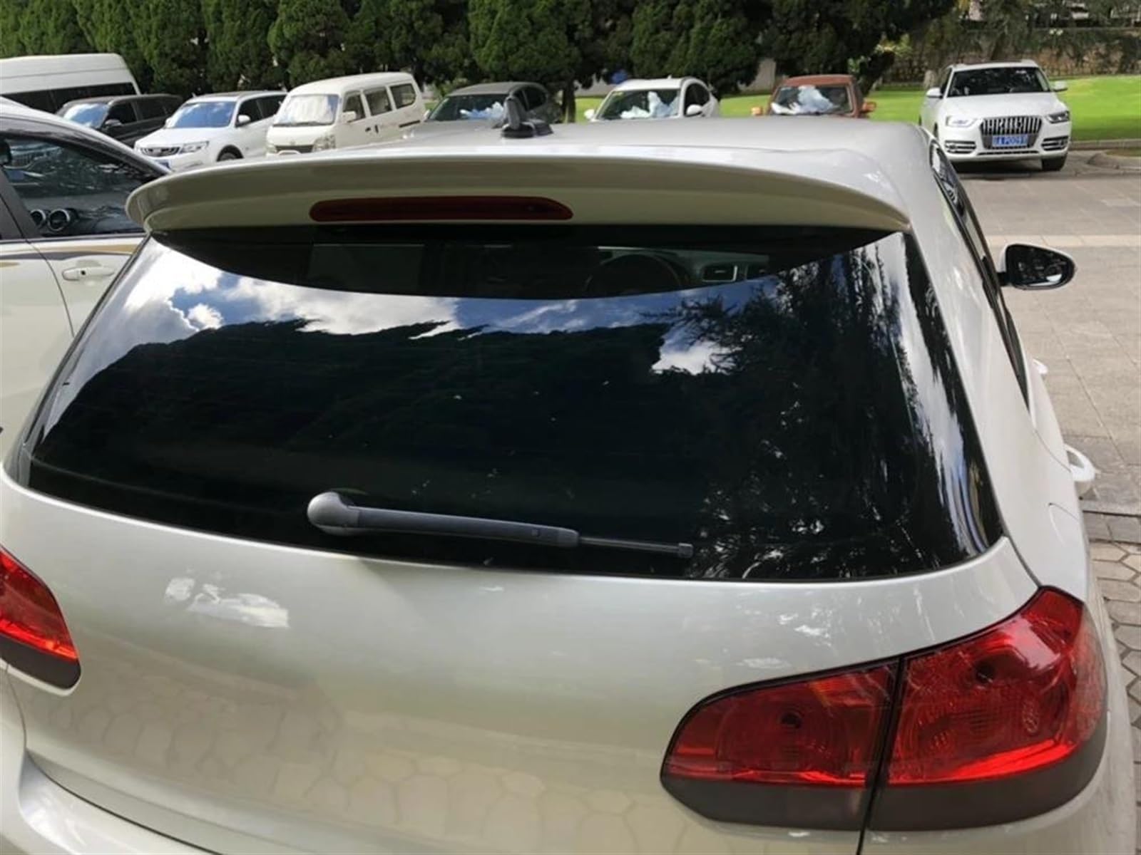 Tronco Spoiler ABS Di Plastica Posteriore Tronco Tetto Ala Non Verniciato Primer Spoiler Posteriore Per VW Per Golf 6 2010 2011 2012 2013 Ala Dello Spoiler(Nero)