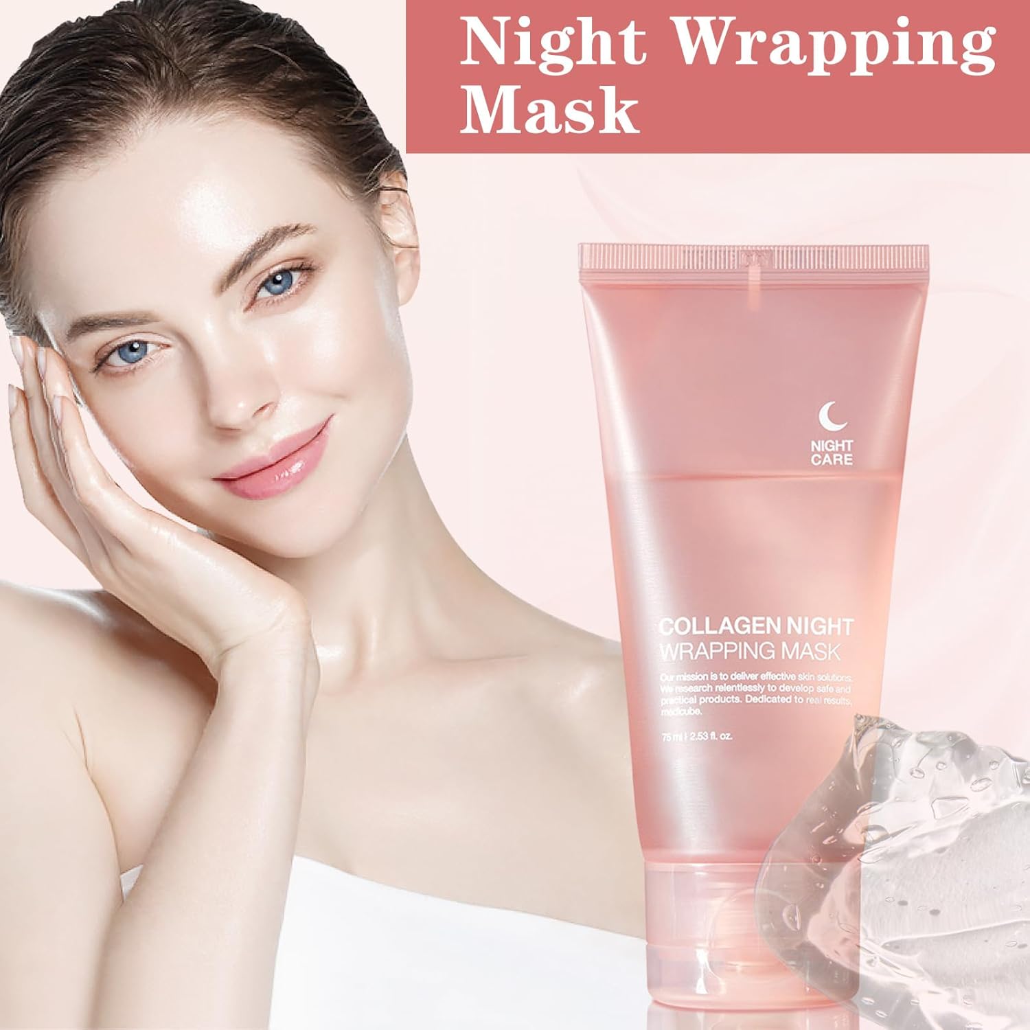 PAQIMAN 2 Pcs Collagen Night Wrapping Mask,Hydrates and Tightens Skin Reduces Sagging Bio Collagen Sleeping Mask. - Image 3