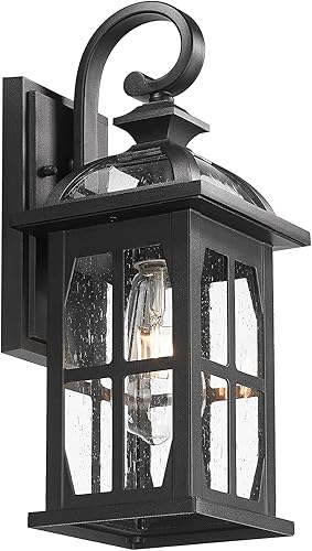 Miniatura 9 de Darkaway Luces de Pared Exteriores, Lámpara Exterior con Vidrio Texturizado, Luces Exteriores de Aluminio Antioxidante, Apliques de Iluminación para