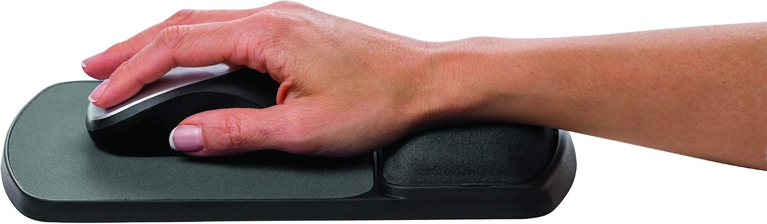 Fellowes 91741 Gel Wrist Rest and Mouse Pad - Graphite/Platinum