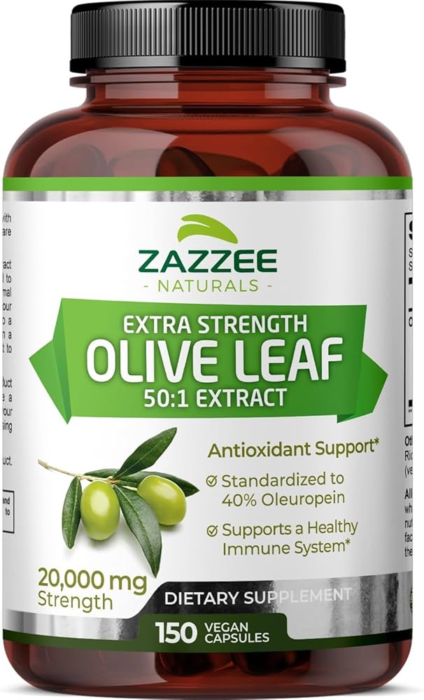 Amazon.com: Zazzee Extra Strength Olive Leaf 50:1 Extract, 20,000