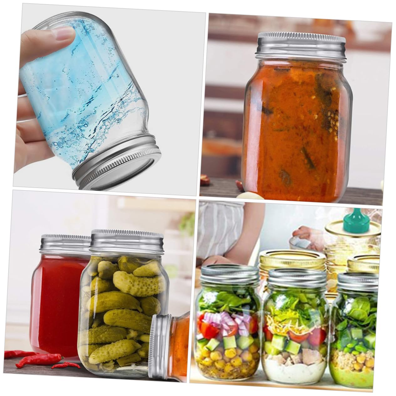 Alipis 6 Stück-pack Weithals Einmachgläser aus Glas mit Luftdichtem Deckel Wiederverwendbare 500ml Vorratsdosen für Lebensmittel im Haushalt und Restaurant