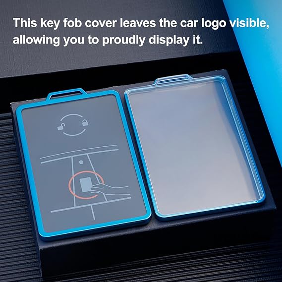 2PCS Key Card Holder for Tesla Model 3 Model Y TPU Key Holder with Keyring for Tesla, Black