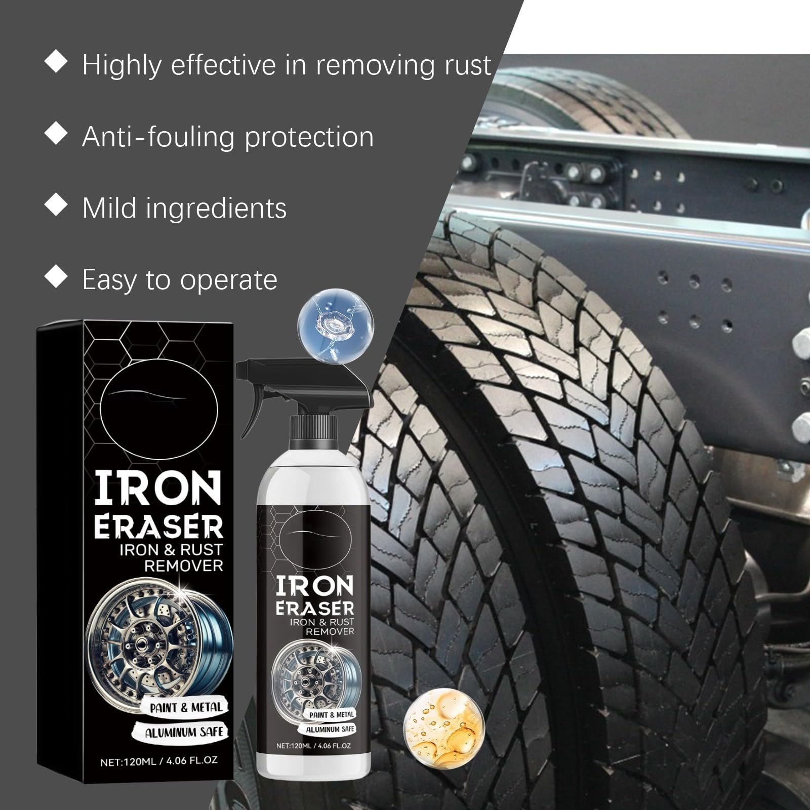 Générique ust Remover Spray, Car Rust Remover, Anti Rusts Iron Out Spray