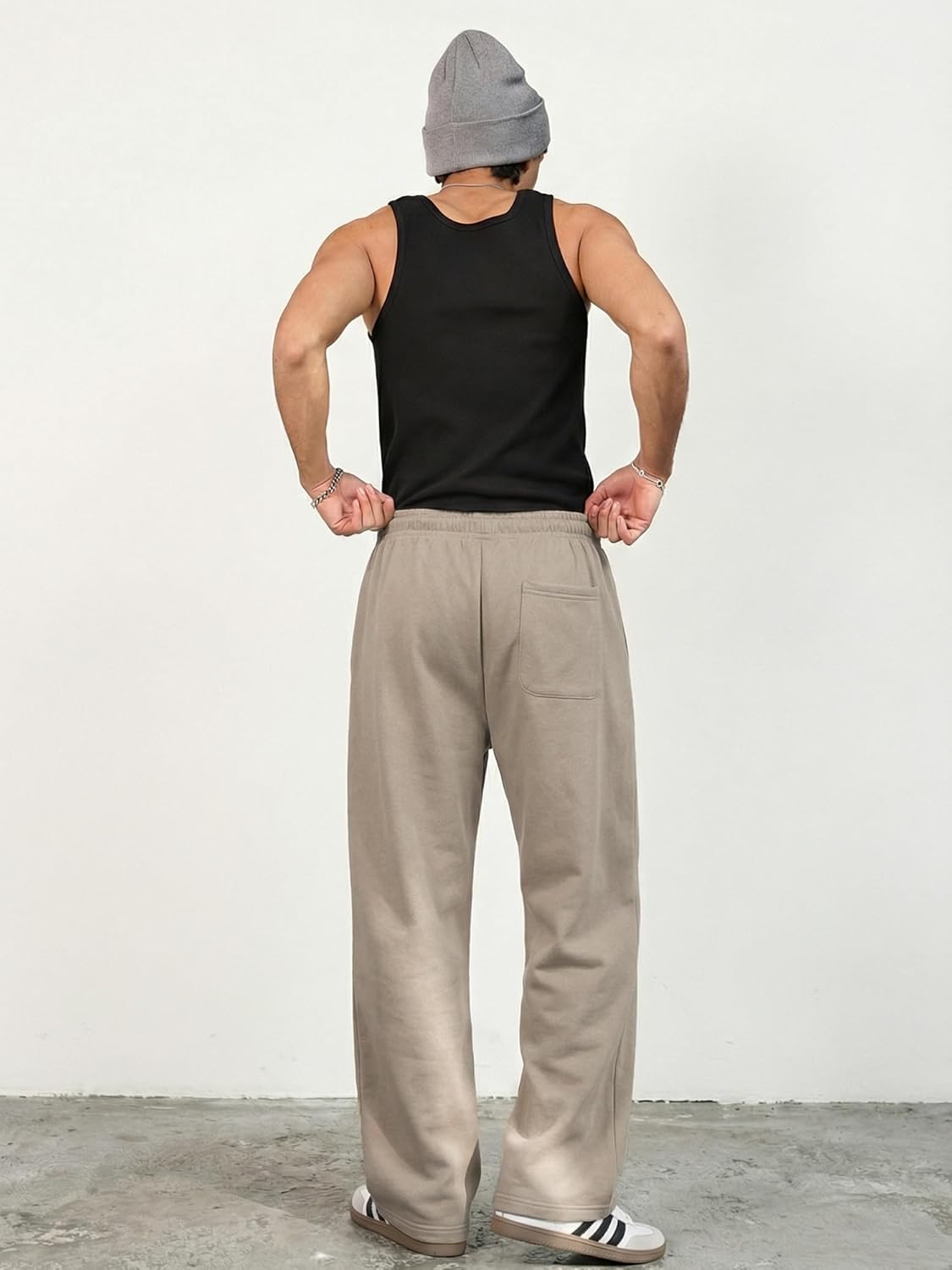 JMIERR Men's Casual Baggy Pants Wide Leg Travel Pants Streetwear Joggers with Pockets - Image 3