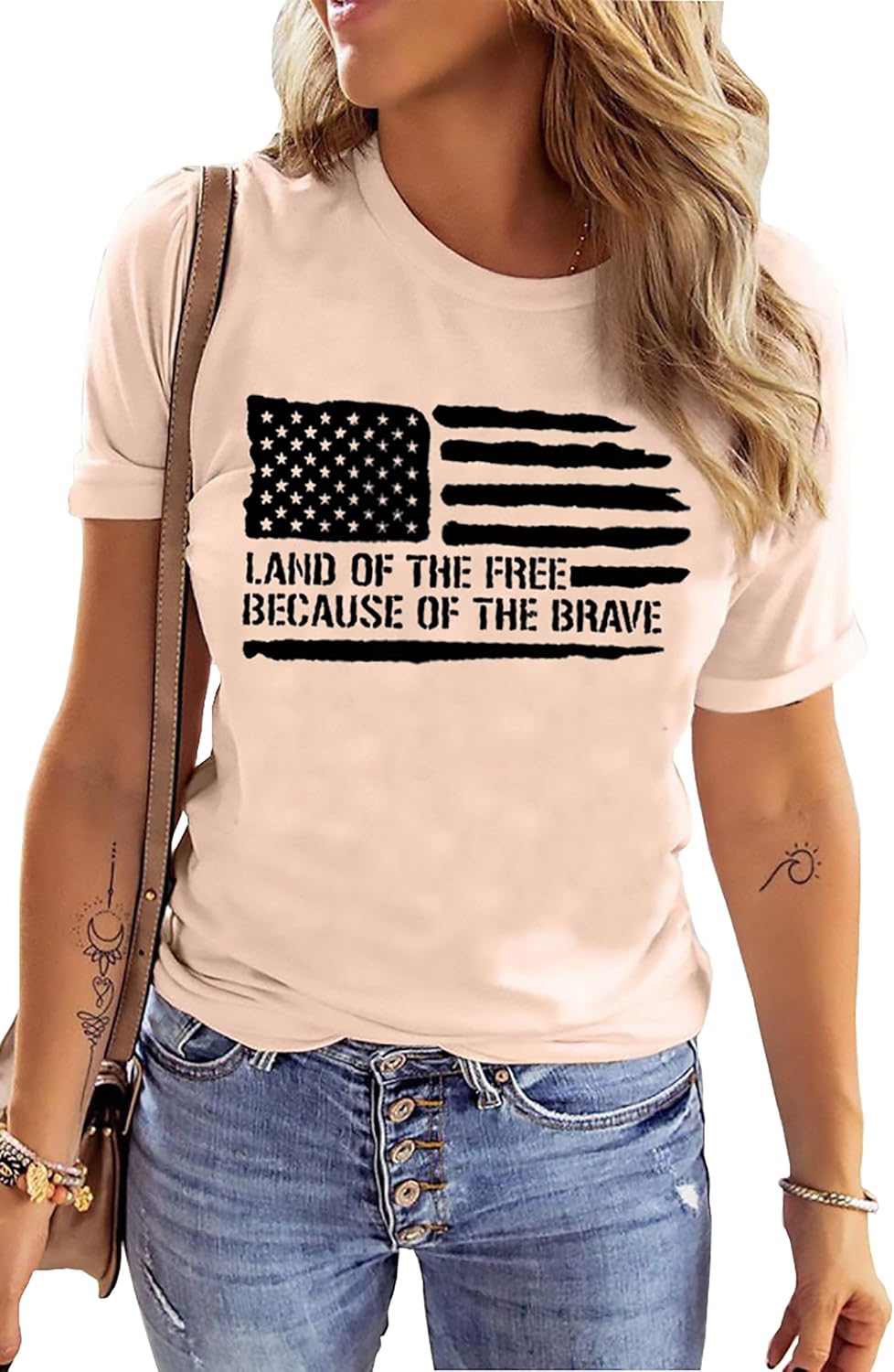 American Flag Shirt Women 4th of July Patriotic T Shirt Funny Stars Stripes Graphic Tee Independence Day T-Shirt Top
