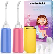 2PCS-Pack Portable Bidet 500ml for Travel Bidet Bottle with 2 Nozzle + Scalable Pipe + Storage Bag ,Peri Bottle for Postpartum Essentials