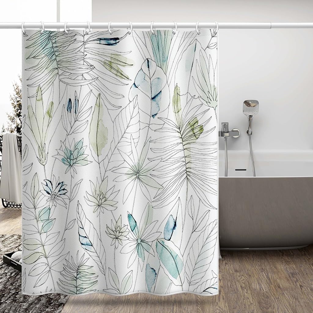 Shower Liner Shower Curtain Bathtub Curtains Polyester Thickened Bathroom Curtains Waterproof Bathroom Curtains Digital Printing Shower Curtains with Hooks Suitable for Bathroom (Size