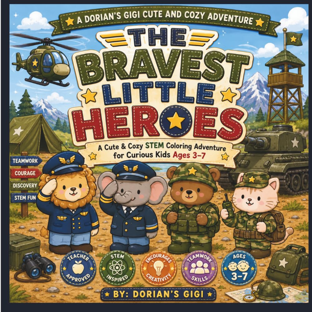 THE BRAVEST LITTLE HEROS: A CUTE & COZY STEM COLORING ADVENTURE FOR CURIOUS KIDS AGES 3-7 (A DORIAN'S GIGI CUTE AND COZY ADVENTURE)