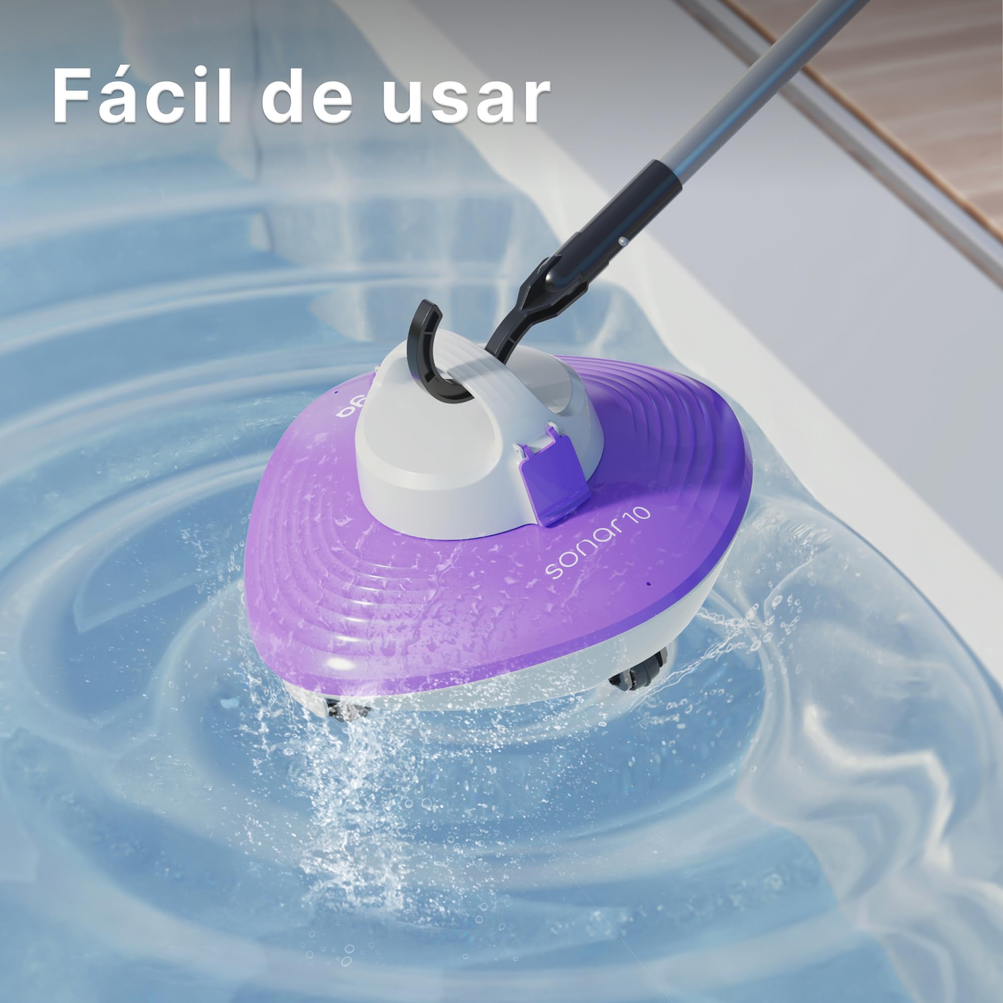 Niya Sonar 10 Limpiafondos Piscina de la Marca Dolphin, Robot de Piscina Sin Cable para Piscinas hasta 6m, 60 min de Limpieza, Autoaparcable, Carga rápida, Potente Succión