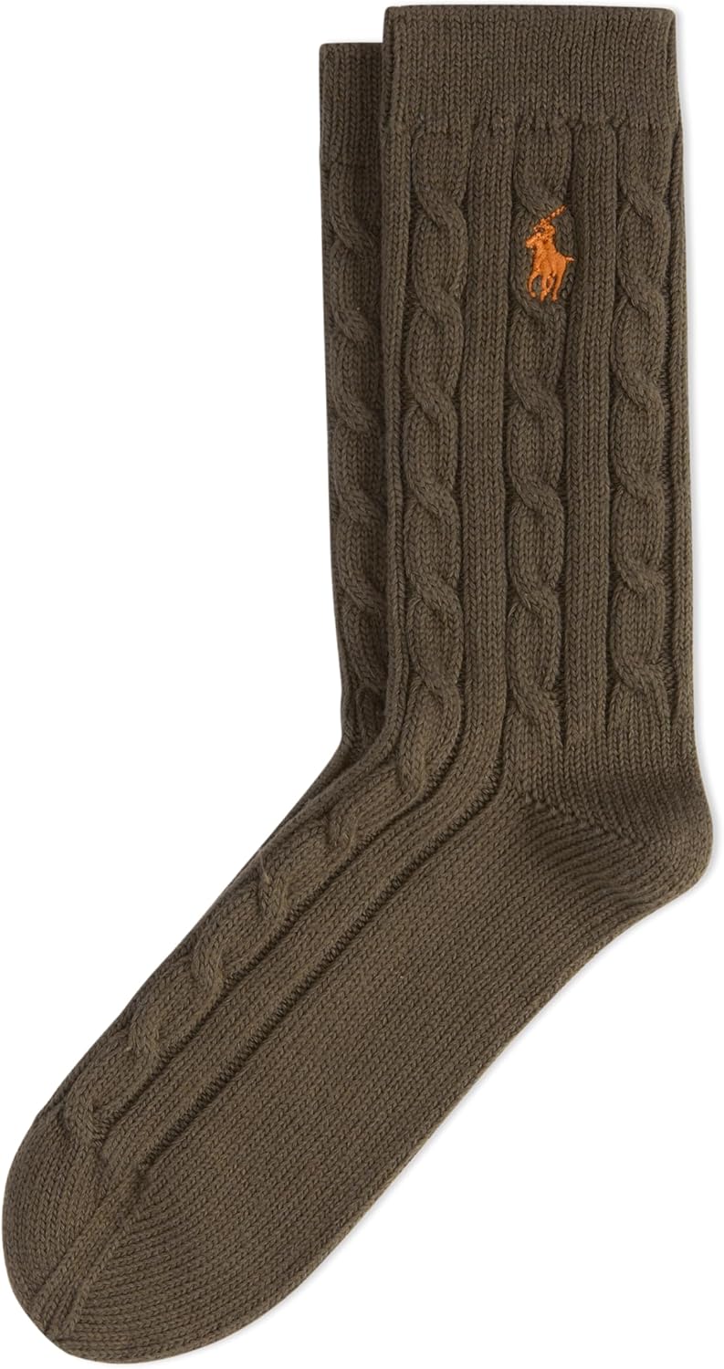 POLO RALPH LAUREN Women's Cable Solid Color Crew Socks
