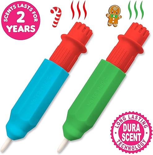 Miniatura 3 de Scentco Holiday Water Magic (paquete de 2  bastón de caramelo y pan de jengibre)  Libros de actividades perfumados reutilizables para revelación de