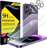 4youquality [4-in-1 Screen Protector for iPhone 14 Pro Max with Camera Lens Protector, Tempered Glass Film, 2-Pack Each, [LifetimeSupport][Impact-Resistant][Anti-Scratch][Ultra-Transparent]