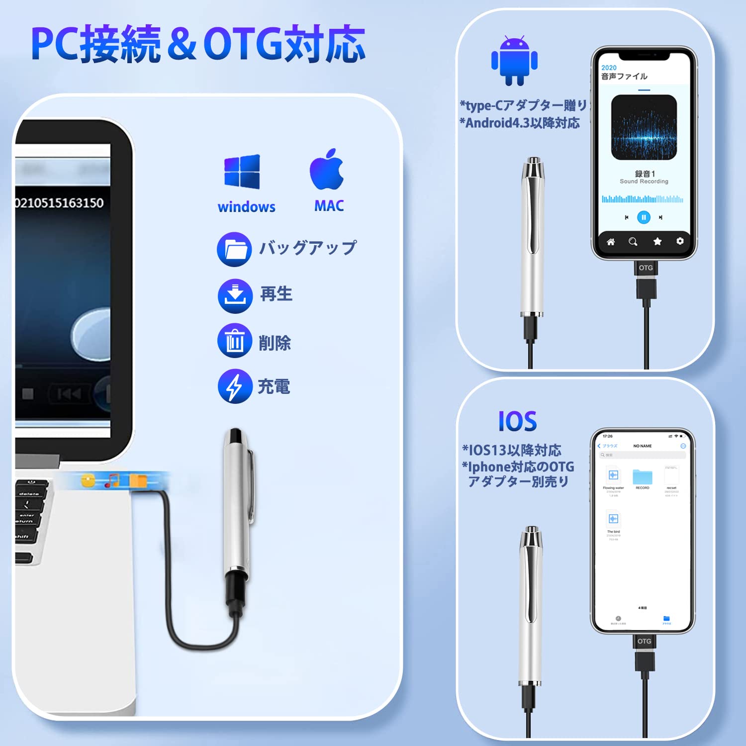 Amazon | DEXION ボイスレコーダー ICレコーダー ペン型 32G大容量