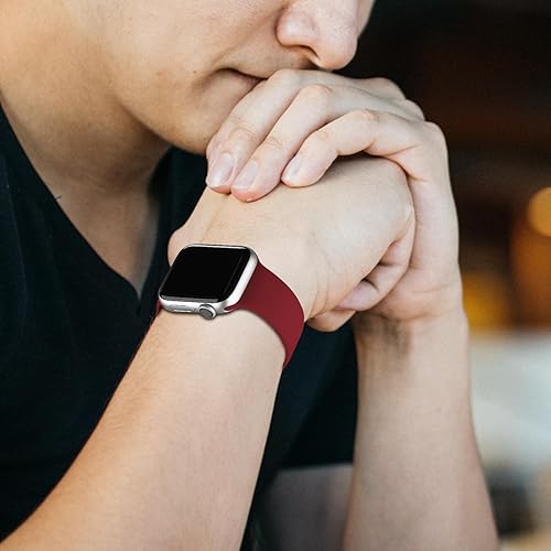 Miniatura 4 de Bandiction Compatible with Apple Watch Series 3 38mm Series 5 40mm iWatch Bands 38mm 40mm 41mm, Soft Silicone Sport Replacement Strap Compatible for