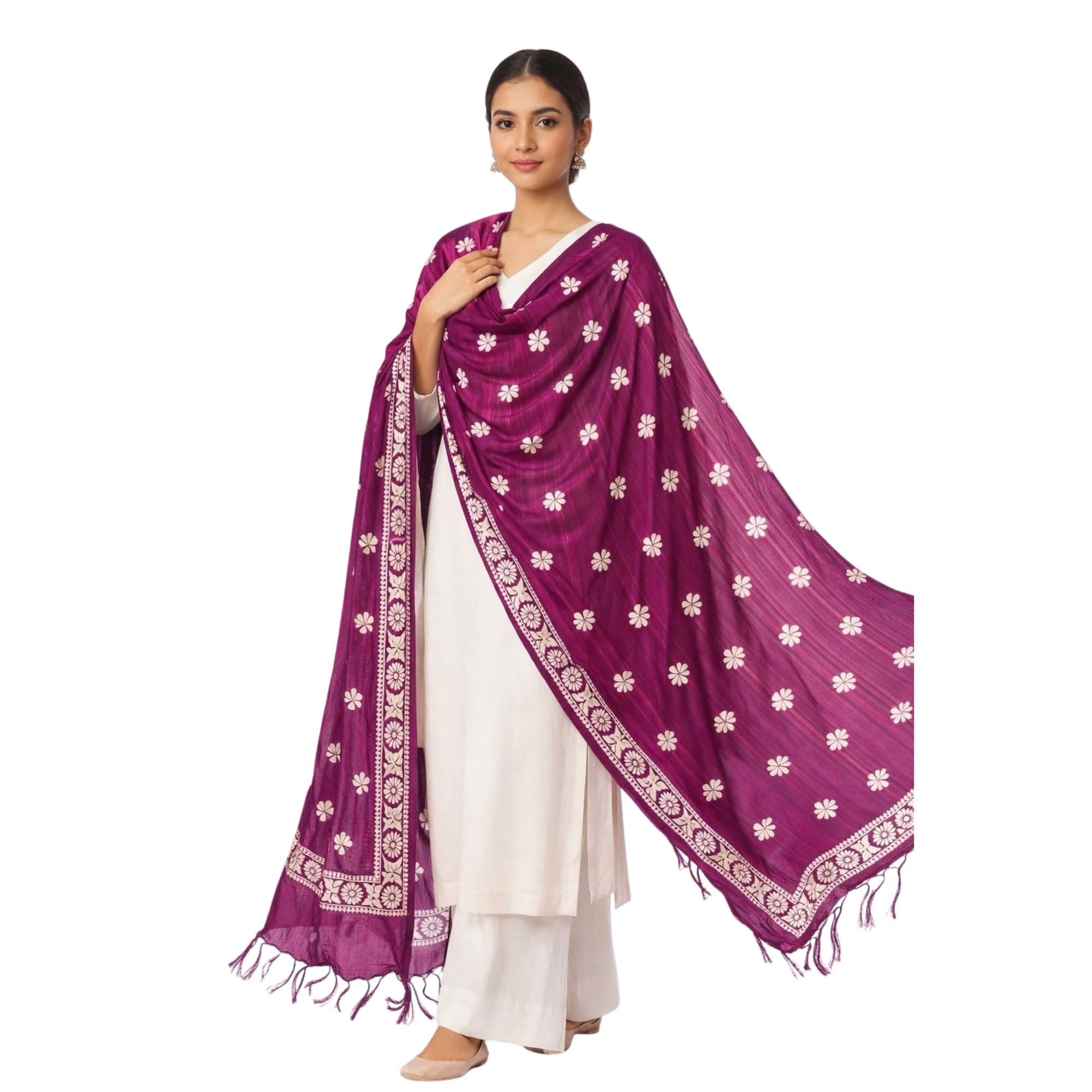 Women’s Art Silk Printed Dupatta 44 Inch Width | Soft Lightweight Ethnic Dupatta for Kurti, Salwar Suit-image-11
