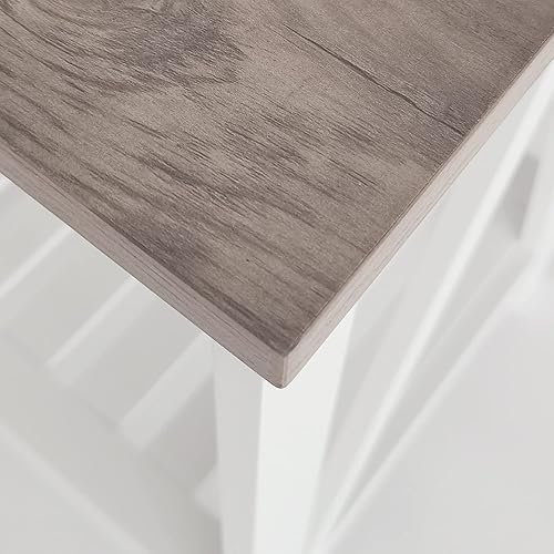 Miniatura 7 de UYIHOME Mesa auxiliar cuadrada de granja mesa auxiliar decorativa con diseño de listones mesa de noche lateral con marco resistente para sala de