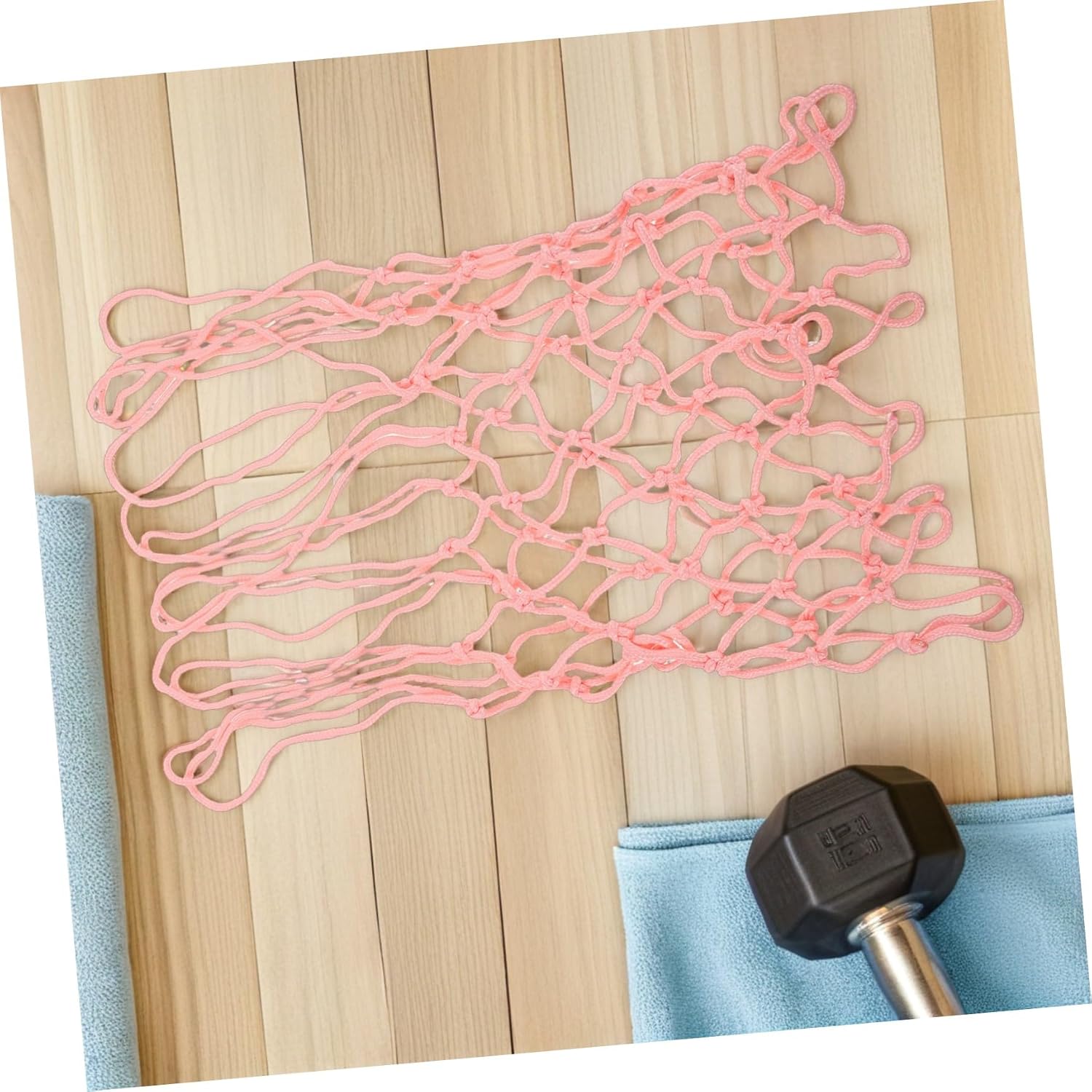 HEMOTON 2pcs Glow-in-the-Dark Basketball Net Pink Polyester Luminous Design for Basketball Goal Frame Net for Home Training and Nighttime Outdoor Sport