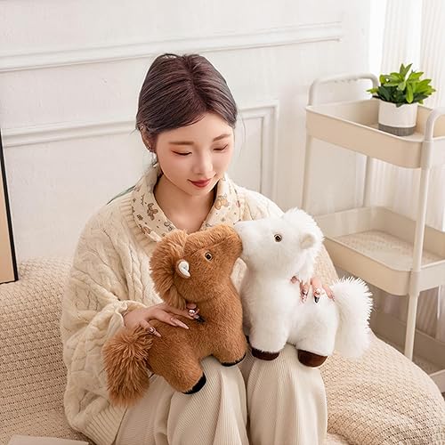 Miniatura 7 de PEACH CAT Animal de peluche de caballo de 8 pulgadas, lindo caballo de peluche suave, juguetes de peluche, regalos para niños, marrón