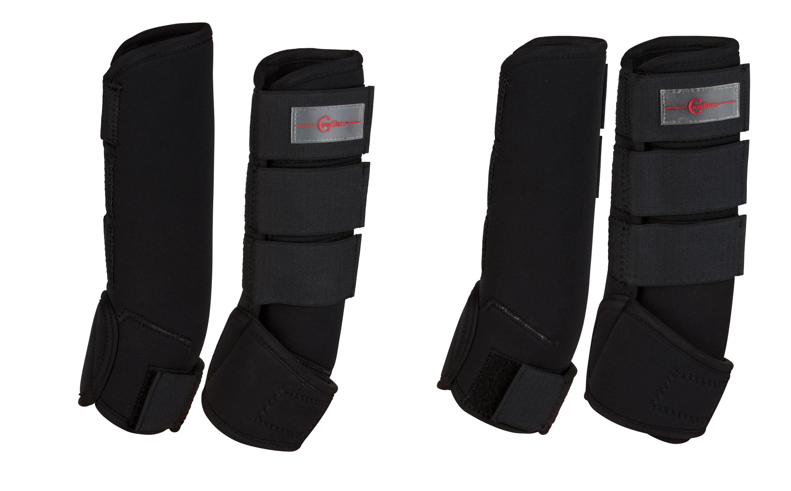Kerbl Synthetic Rubber Fetlock Boots Set of 4 Black 3 Sizes