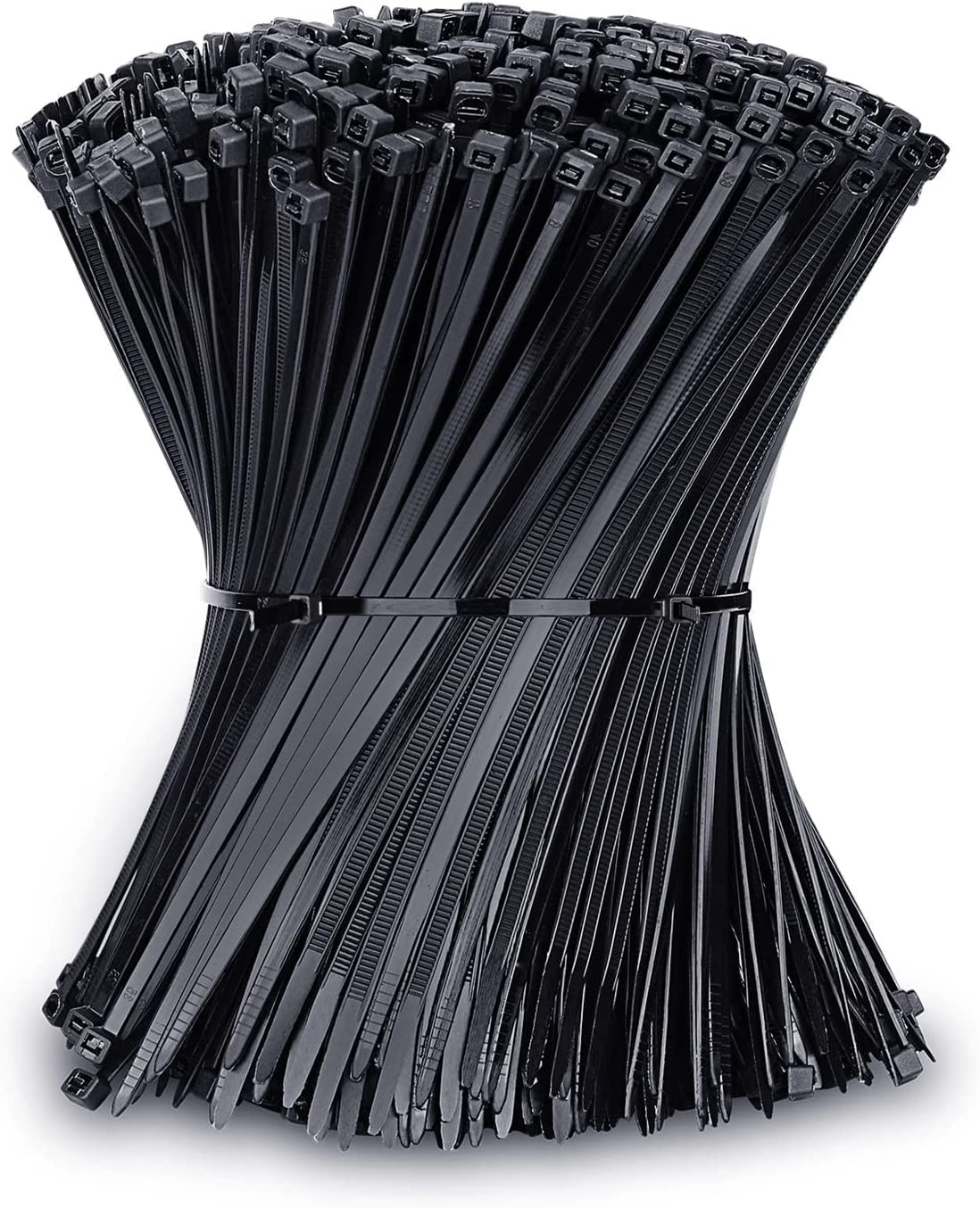 Kunststoff-Kabelbinder, 500 Stück, selbstsichernde Kunststoff-Kabelbinder, Breite 20 cm x 3,6 mm, starke Nylon-Kabelbinder, robuster Kabel-Organizer für Büro, Zuhause, Outdoor, Schwarz