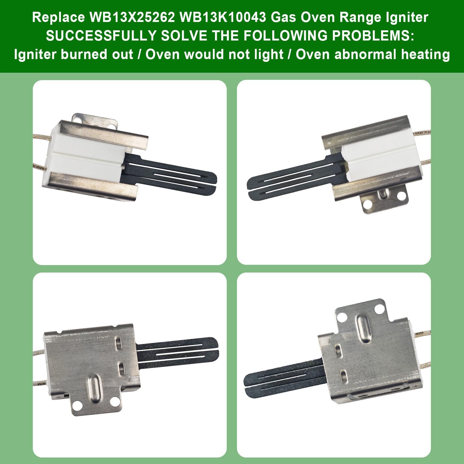 WB13X25262 WB13K10043 Gas Oven Range Igniter Compatible with GE Oven Igniter Replacement Parts WB13K10041 AP5985820 PS11725183 Gas Range Oven Igniter Glowbar