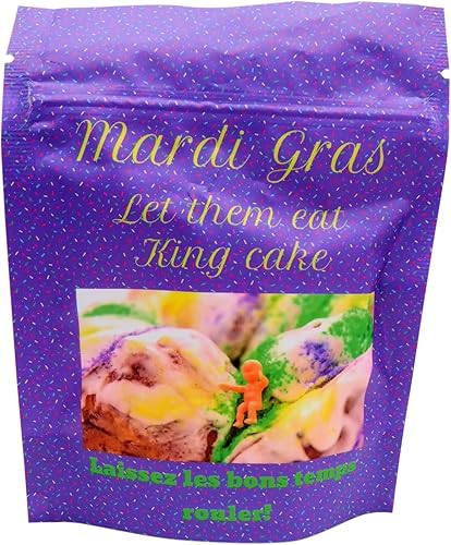 Miniatura 5 de King Cake - Figura de bebé Jesús a granel en una bolsa de recuerdo temática de Mardi Gras de Nueva Orleans, paquete de 25