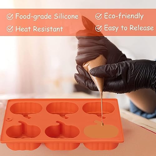 Miniatura 3 de Molde de calabaza para muffins, paquete de 3 moldes de silicona para pastel de calabaza, mini bandejas para tartas, moldes de Acción de Gracias,