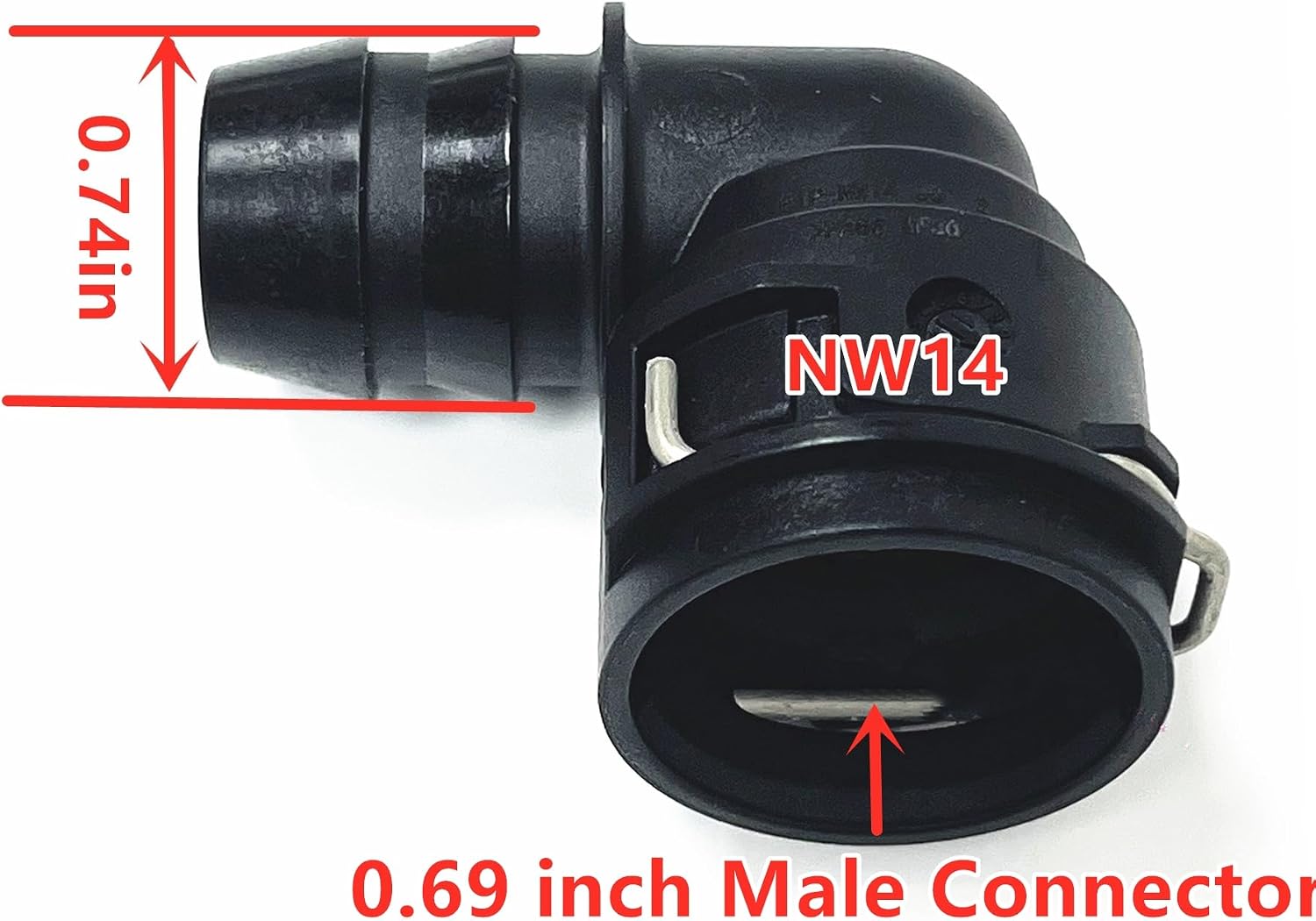 NW14 90° Elbow Coolant Hose Quick Connector, Nylon Engine Radiator & Heater Pipe Fitting for BMW, Audi, VW, Mercedes-Ben, Porsche, Volvo, Land Rover, MINI, Jaguar, Automotive Water Pipe Joint
